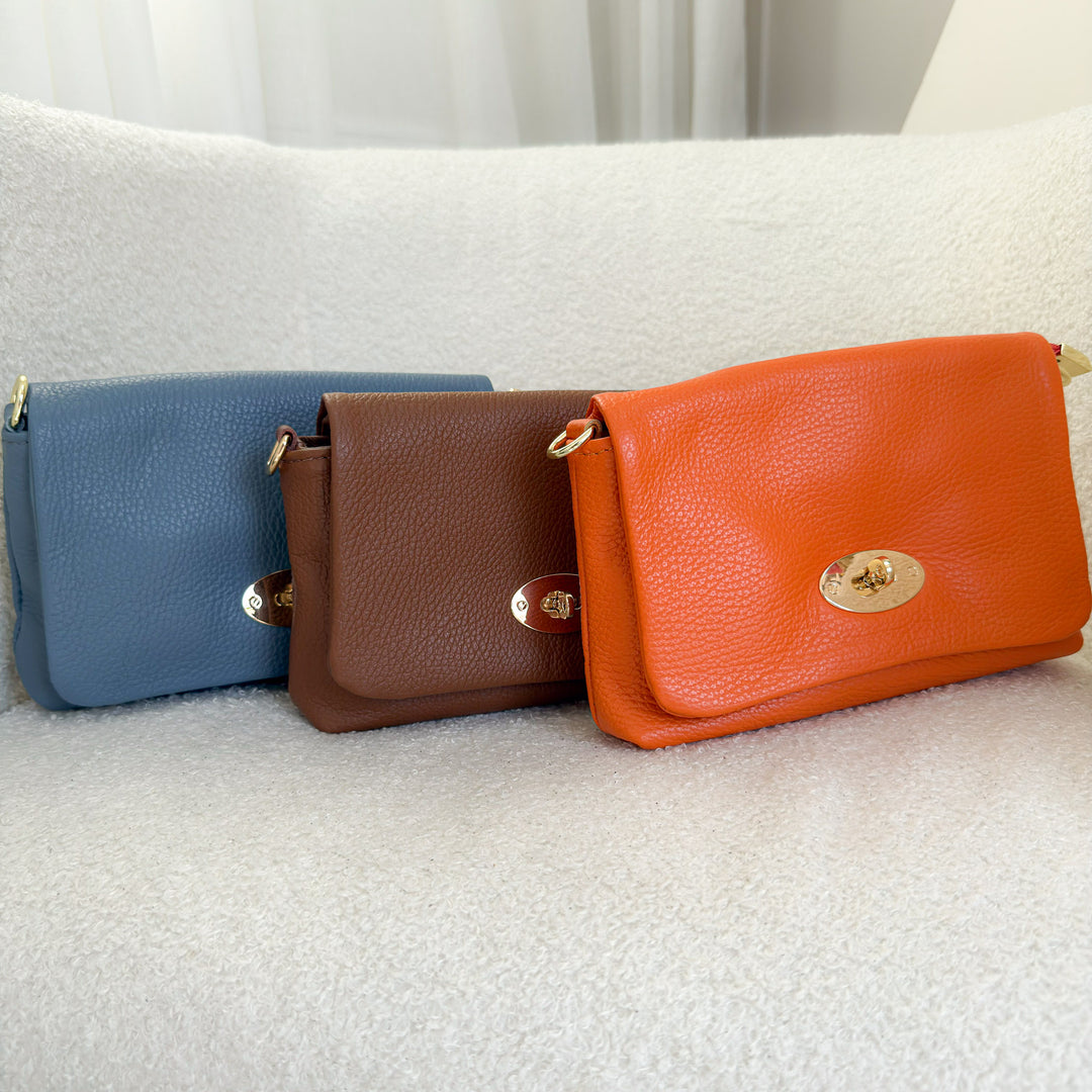 Leather flap bag crossbody