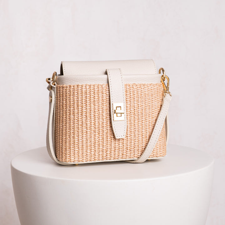 Fin Raffia Personalised Leather Crossbody Bag