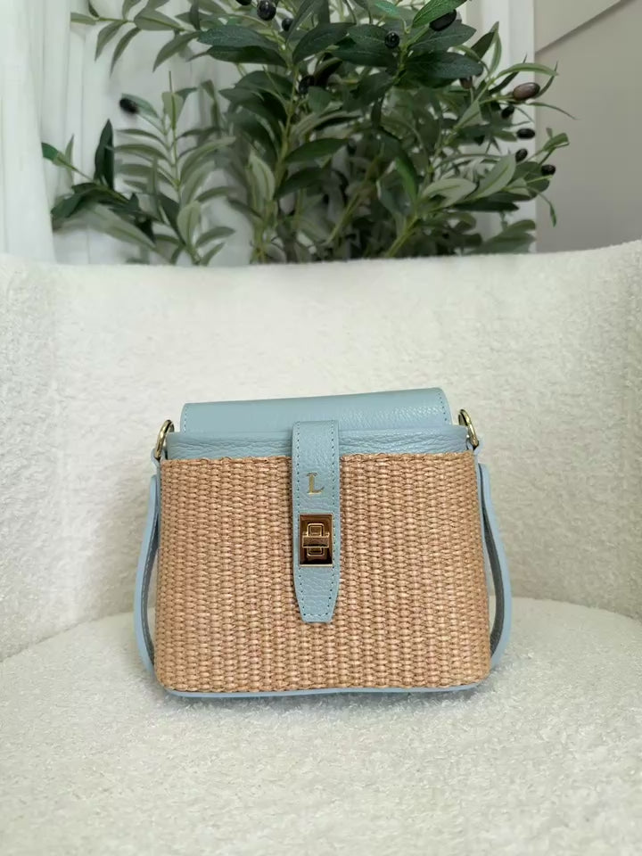 L - Pre-Printed Fin Raffia Bag