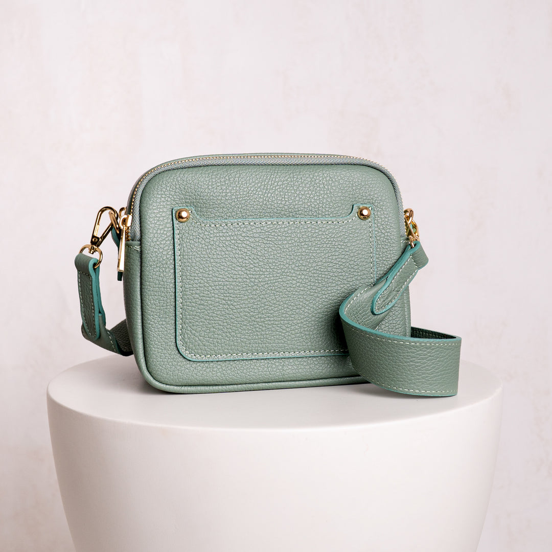 Elizabeth Leather Double Zip Crossbody Bag