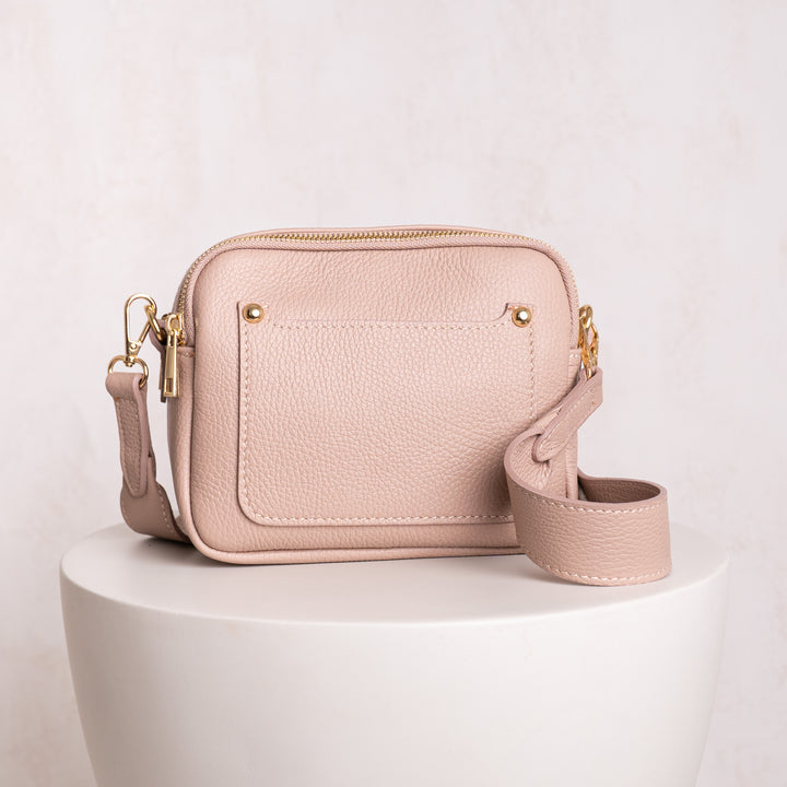 Elizabeth Leather Double Zip Crossbody Bag