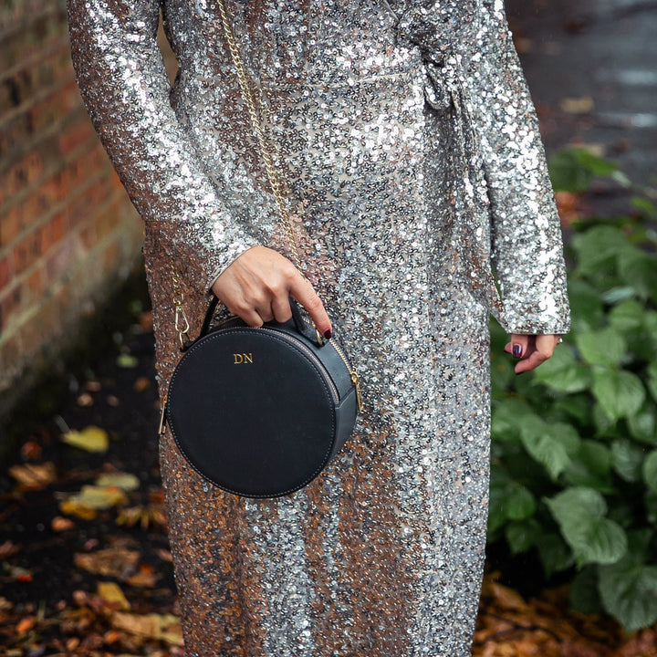 Aria Personalised Circle Leather Crossbody Bag - OLIVIA AND GRAY LTD