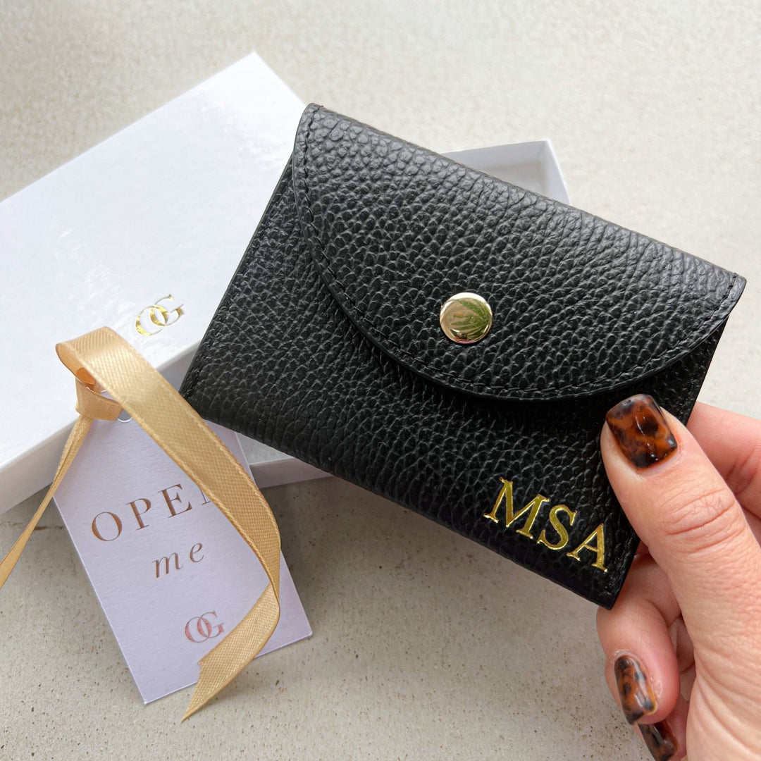 Bella Personalised Leather Card Coin Purse - OLIVIA AND GRAY LTD