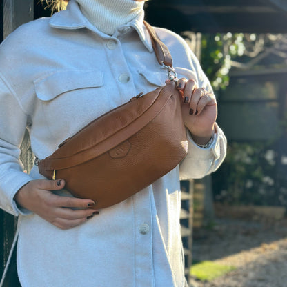 Cleo Large Leather BumBag - OLIVIA AND GRAY LTD