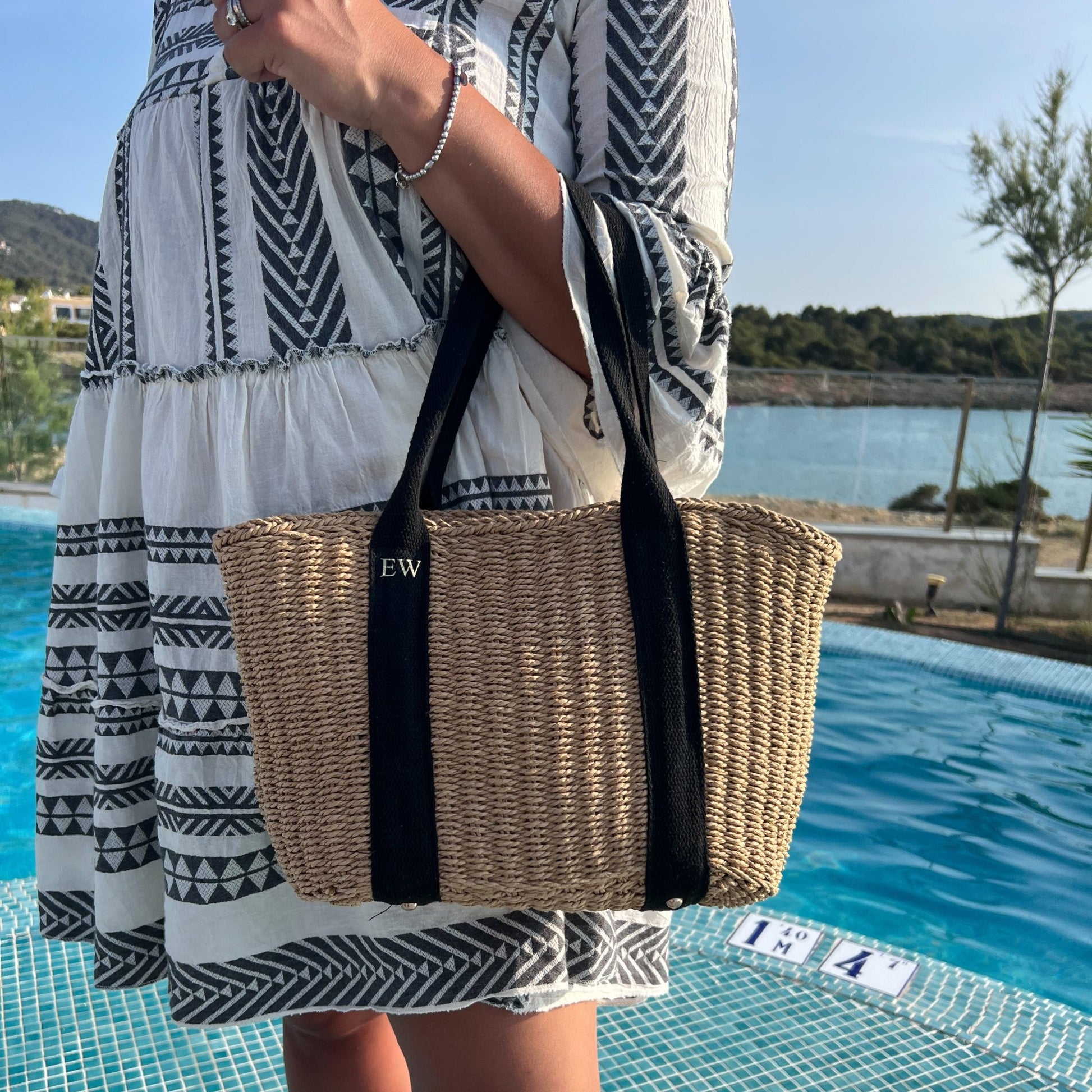 Ezra Personalised Straw Bag - OLIVIA AND GRAY LTD