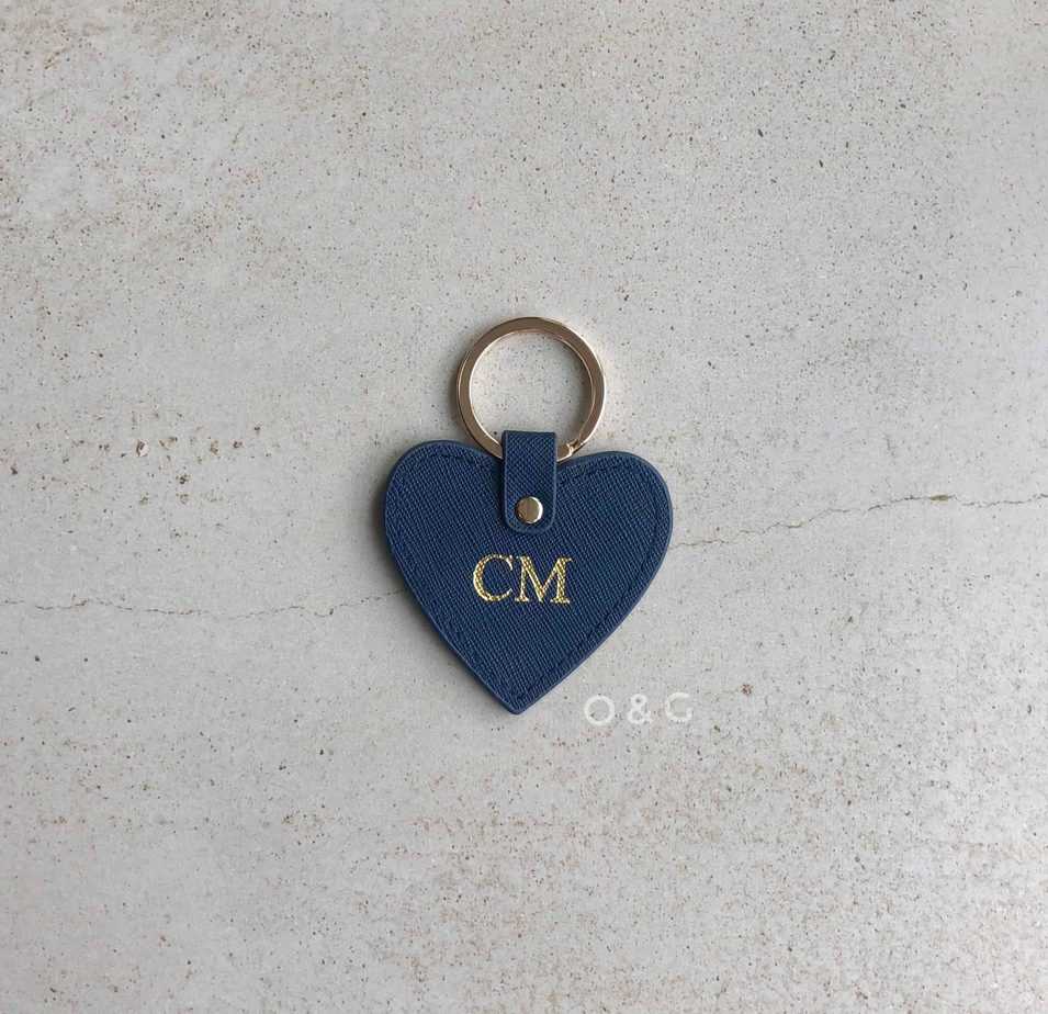 Leather Personalised Heart Keyring - OLIVIA AND GRAY LTD