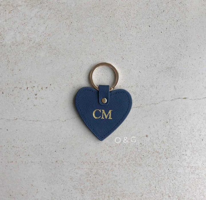 Leather Personalised Heart Keyring - OLIVIA AND GRAY LTD