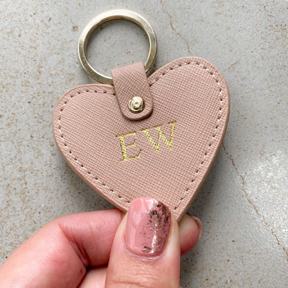 Leather Personalised Heart Keyring - OLIVIA AND GRAY LTD