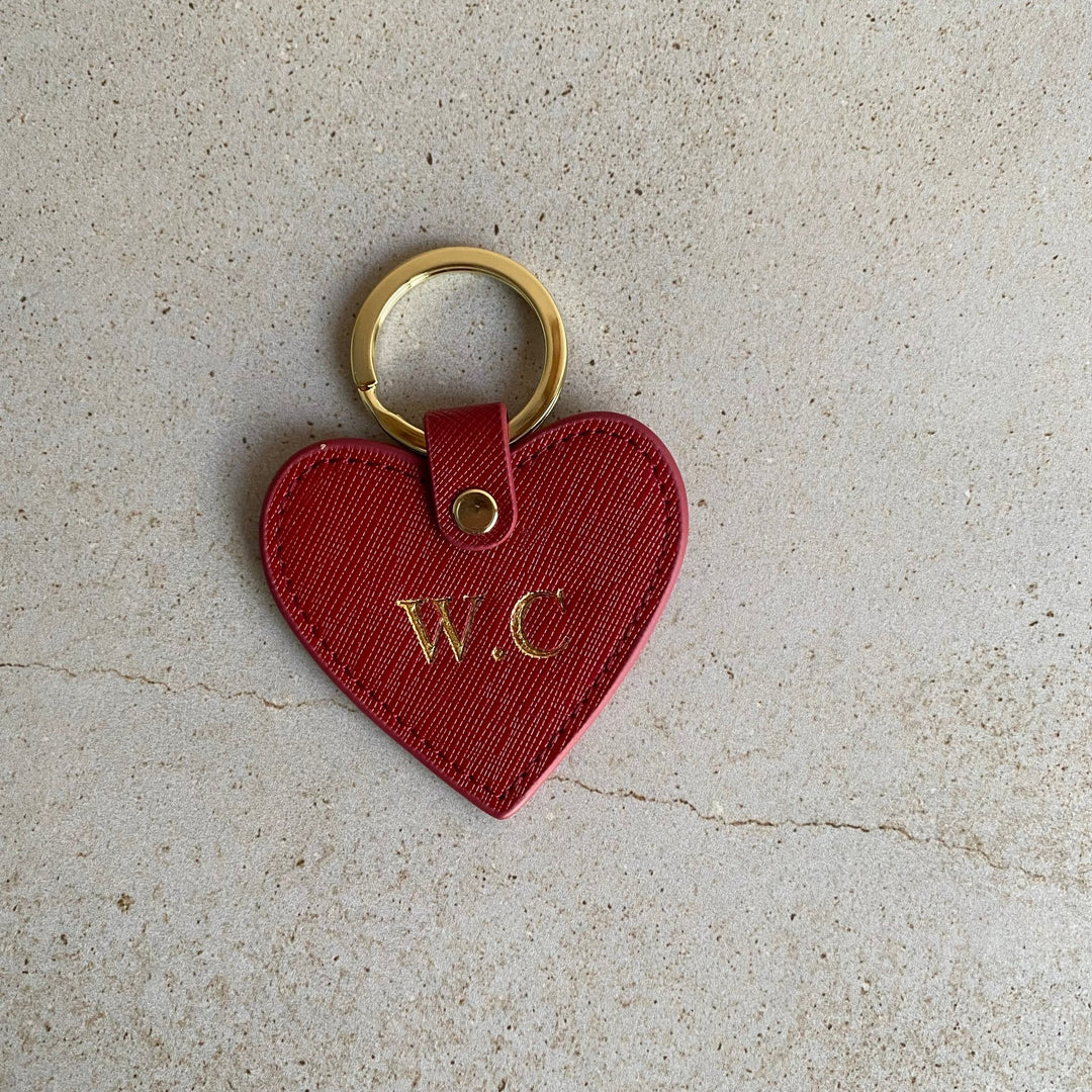 Leather Personalised Heart Keyring - OLIVIA AND GRAY LTD
