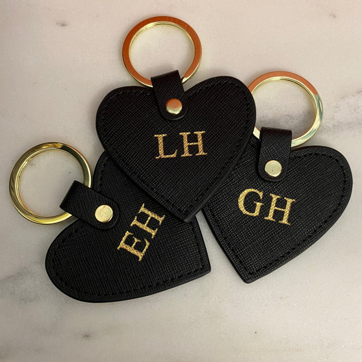 Leather Personalised Heart Keyring - OLIVIA AND GRAY LTD