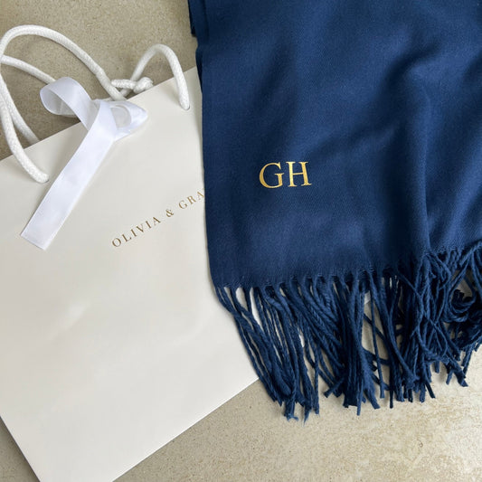 Personalised Lightweight Pashmina Scarf - OLIVIA AND GRAY LTD