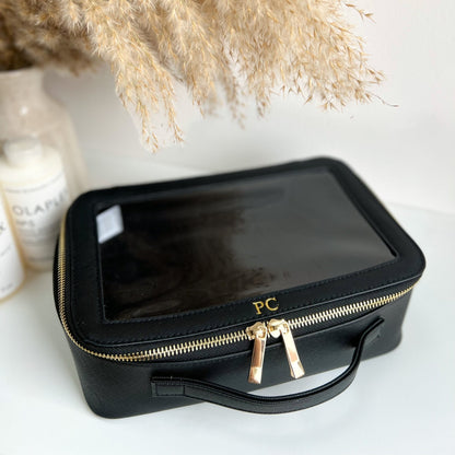 Personalised Top Handle Clear Travel Cosmetic Case - OLIVIA AND GRAY LTD