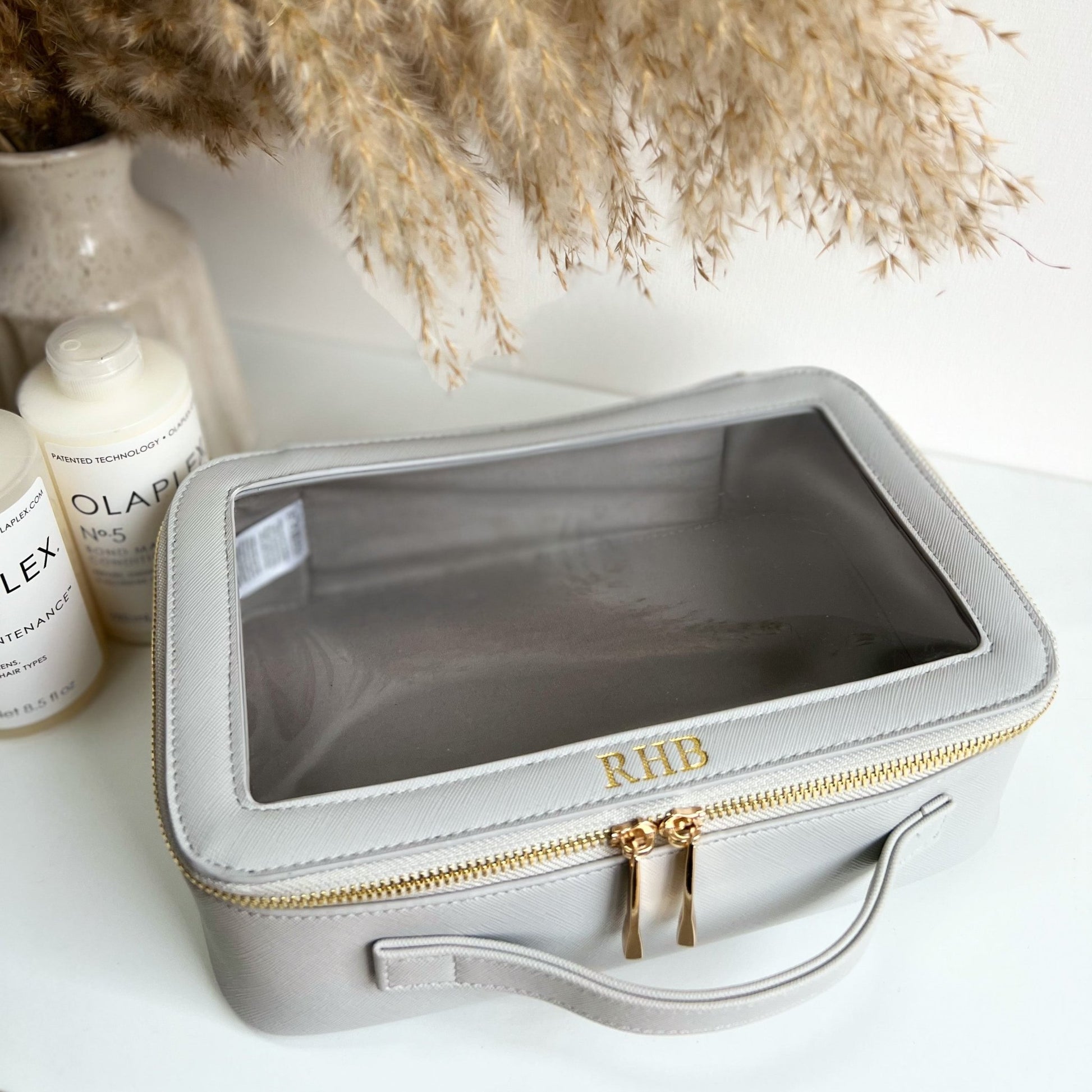 Personalised Top Handle Clear Travel Cosmetic Case - OLIVIA AND GRAY LTD