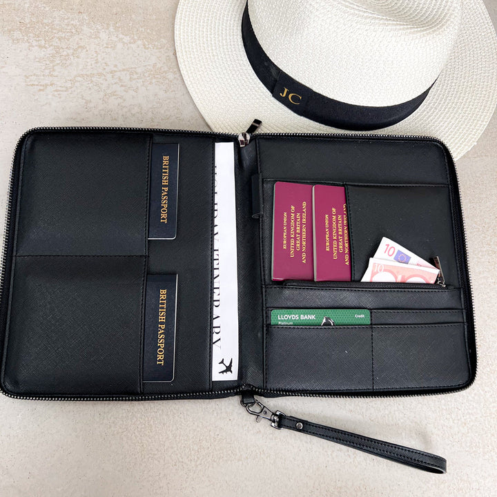 Personalised Travel Document Holder Monogram Initials - OLIVIA AND GRAY LTD