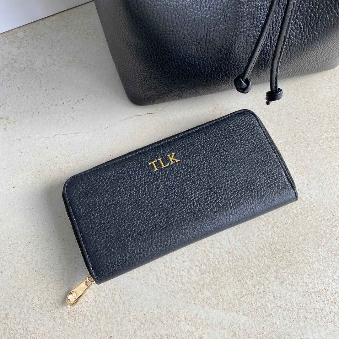 Sash Long Personalised Leather Purse - OLIVIA AND GRAY LTD