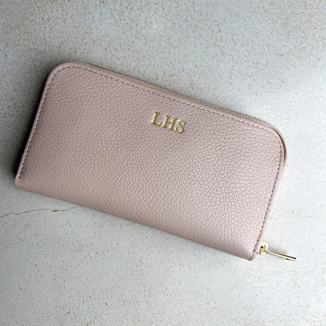 Sash Long Personalised Leather Purse - OLIVIA AND GRAY LTD