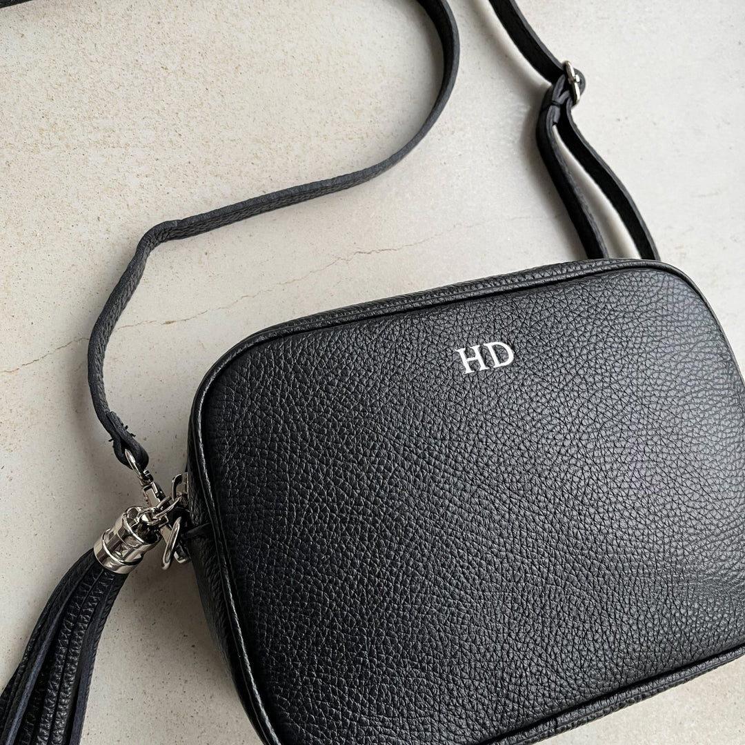 Saskia Silver Hardware Leather Cross body Bag - OLIVIA AND GRAY LTD
