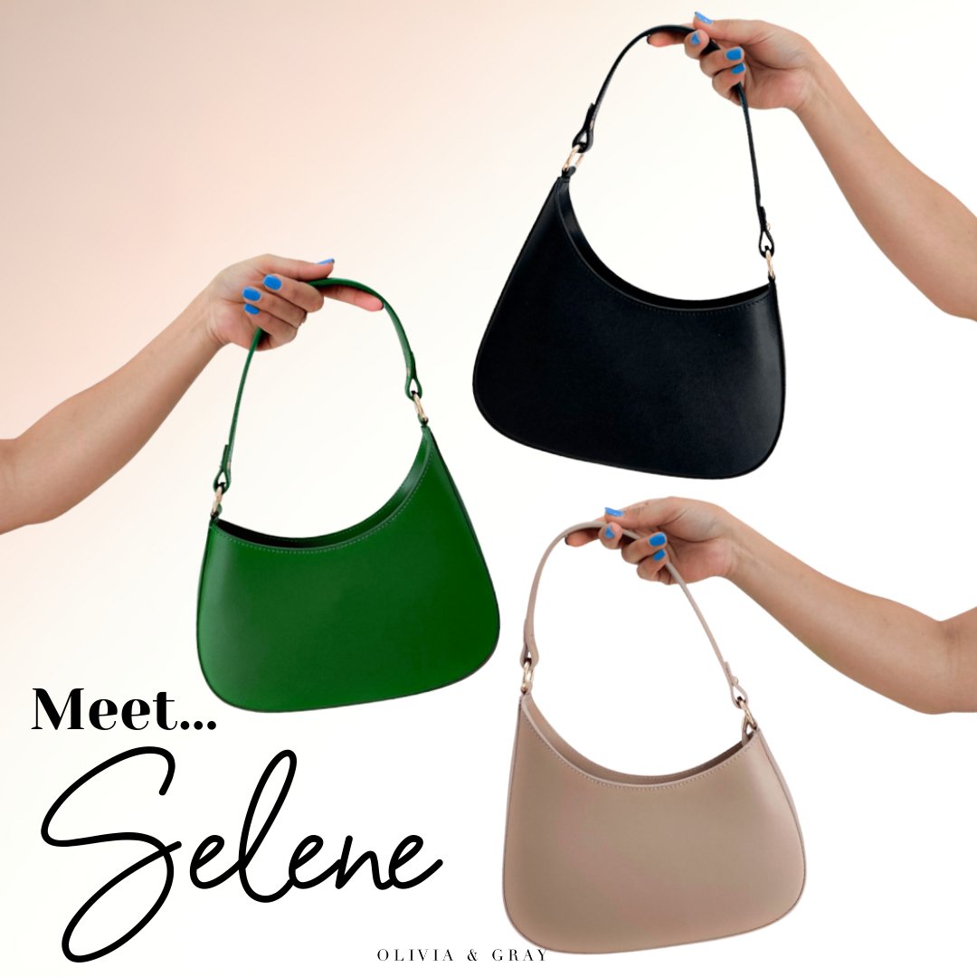 Selene Leather Shoulder Bag - DISCONTINUED - OLIVIA AND GRAY LTD