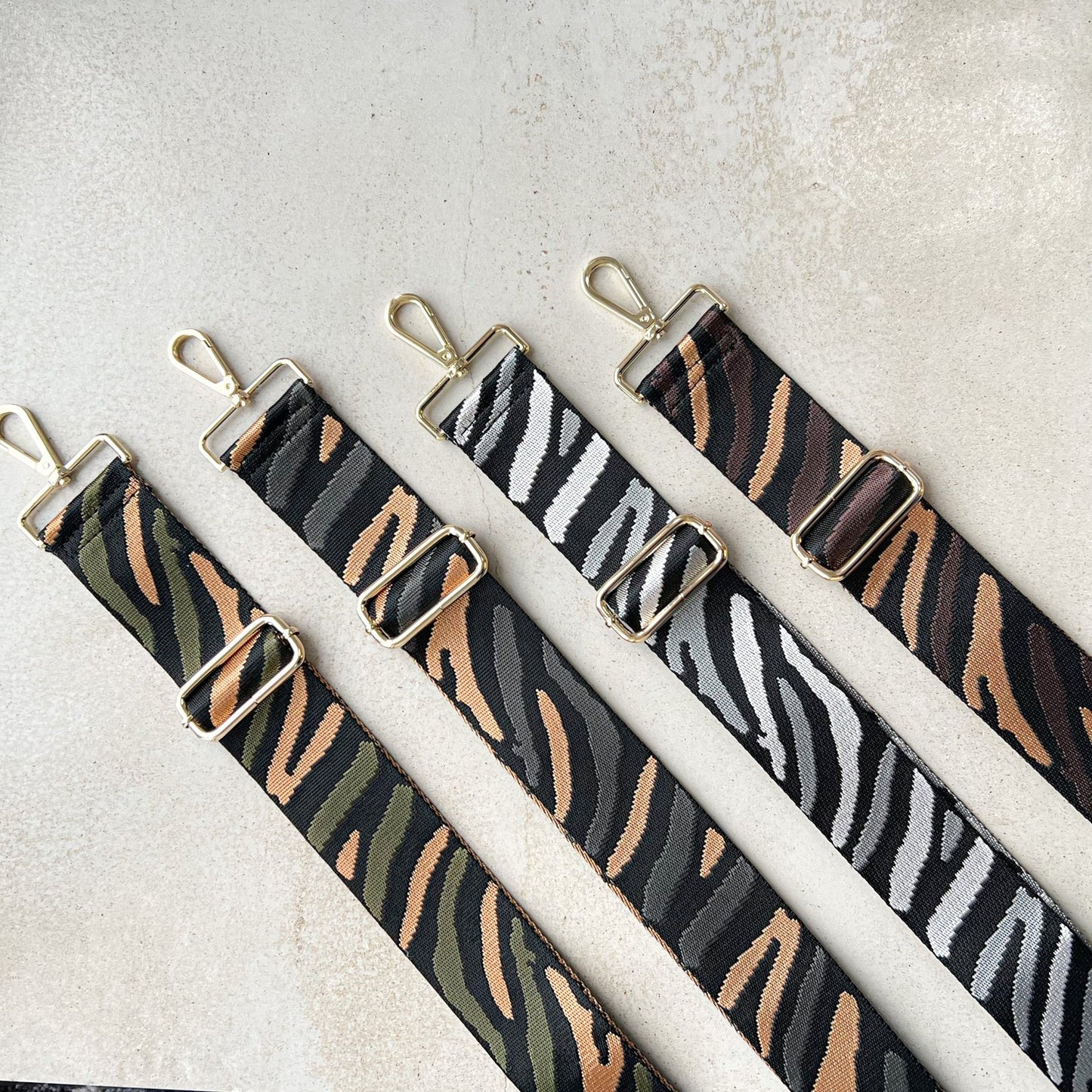 Zebra multi Print Pattern Bag Straps - OLIVIA AND GRAY LTD
